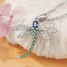 Wholesale Dragonfly Zircon Crystal Necklaces