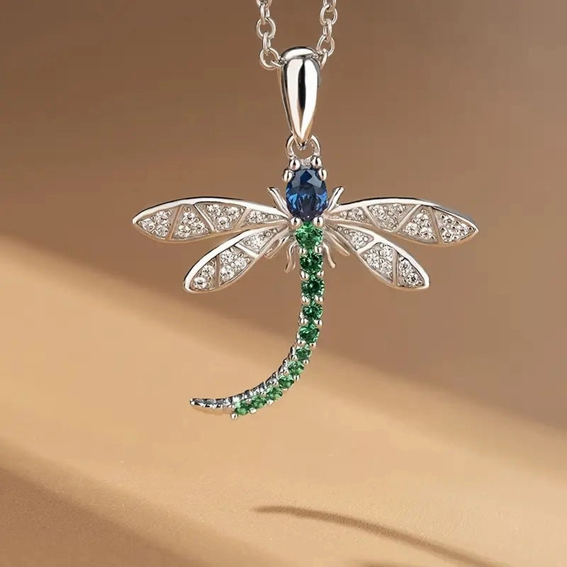 Wholesale Dragonfly Zircon Crystal Necklaces