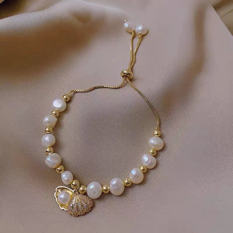 Wholesale Drawstring Adjustable Bracelet Freshwater Pearl
