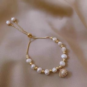 Wholesale Drawstring Adjustable Bracelet Freshwater Pearl