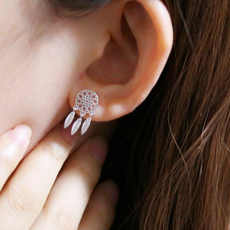 Wholesale Dream Catcher Feather Alloy Earrings