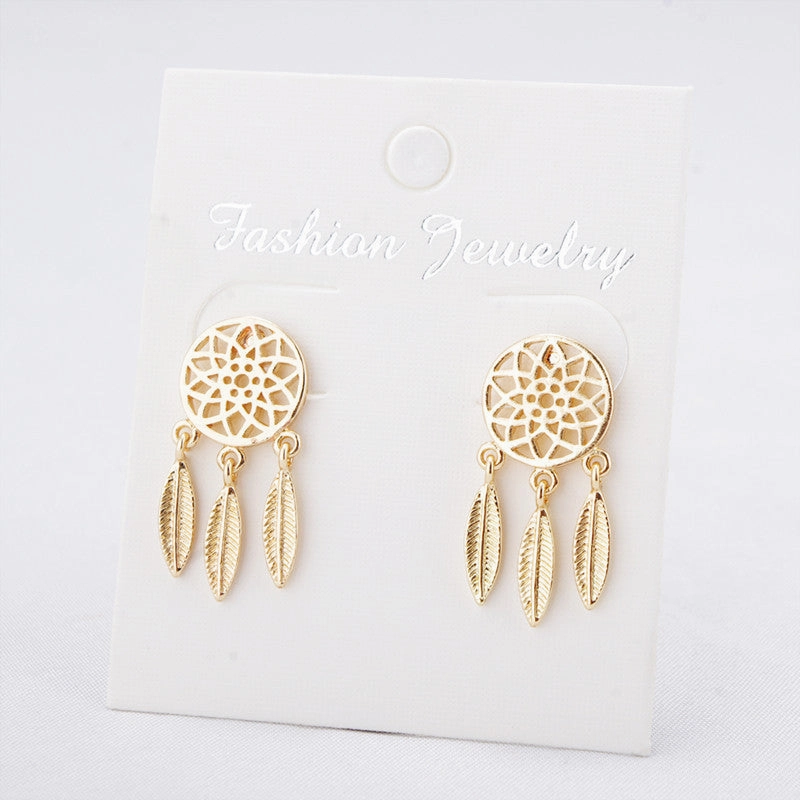 Wholesale Dream Catcher Feather Alloy Earrings