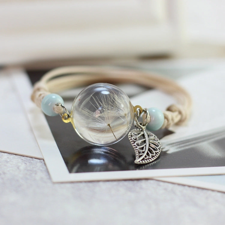 Wholesale Dried Flower Herbarium Glass Ball Bracelet