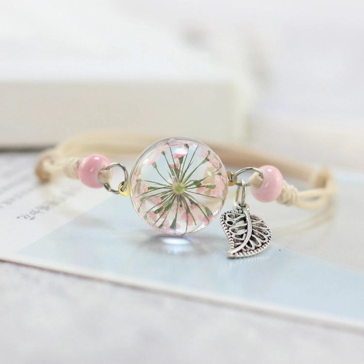 Wholesale Dried Flower Herbarium Glass Ball Bracelet