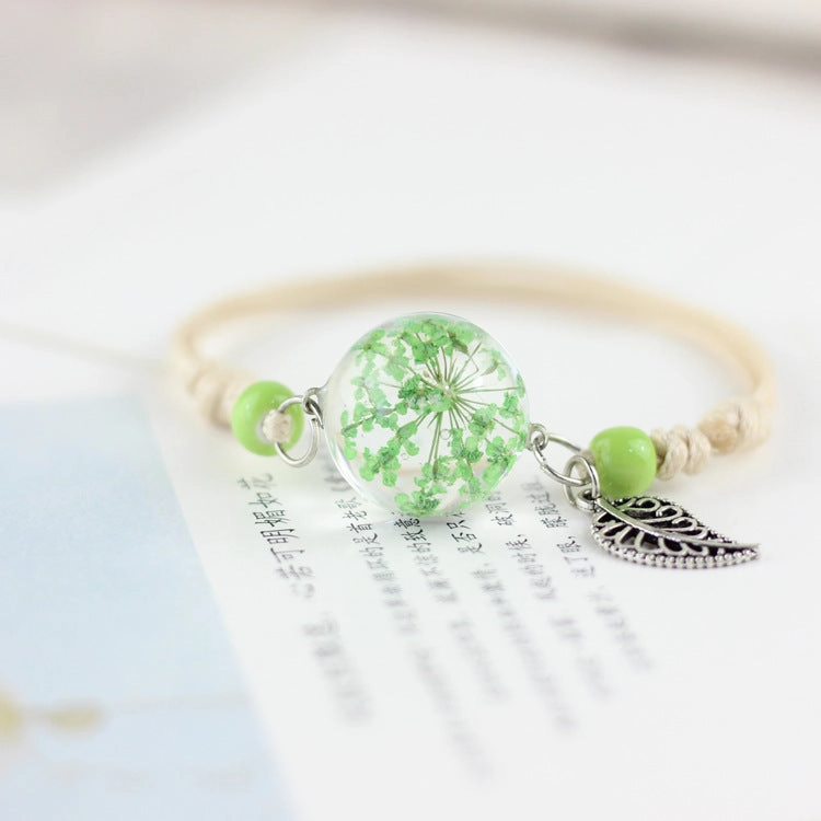 Wholesale Dried Flower Herbarium Glass Ball Bracelet