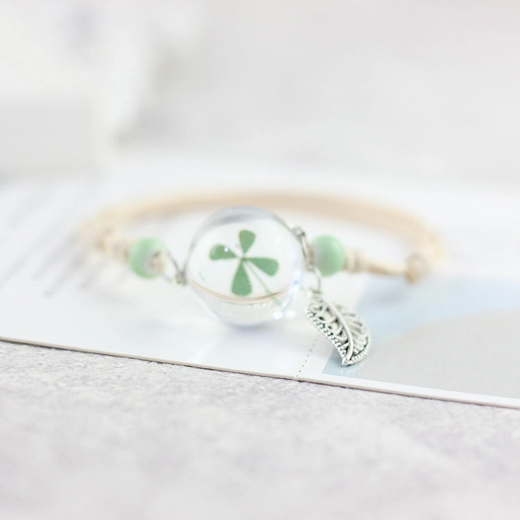 Wholesale Dried Flower Herbarium Glass Ball Bracelet