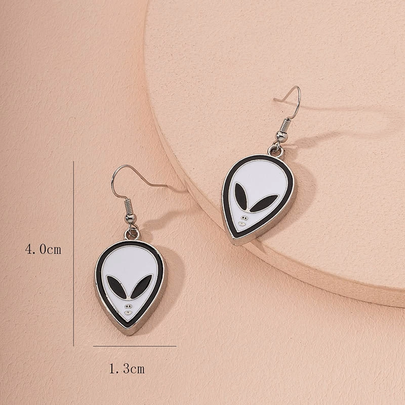 Wholesale Drip Oil Alien Alloy Earrings