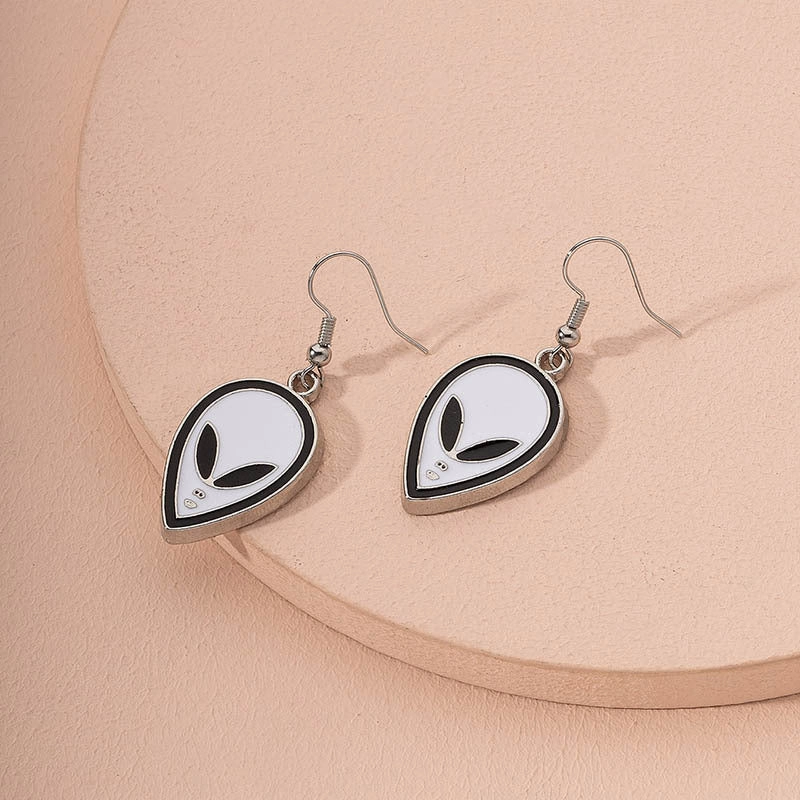 Wholesale Drip Oil Alien Alloy Earrings