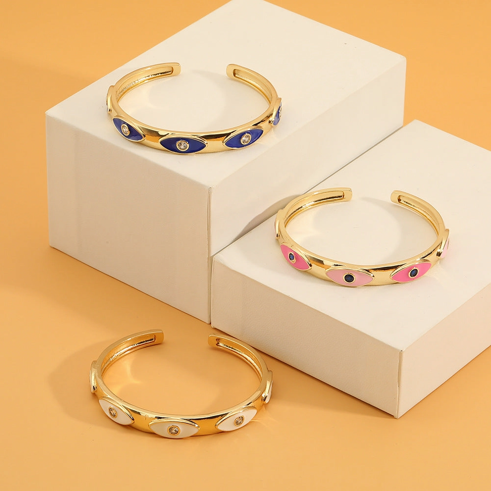Wholesale Drip Oil Evil Eye Personality Bracelet