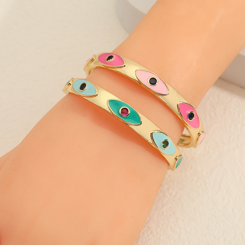 Wholesale Drip Oil Evil Eye Personality Bracelet