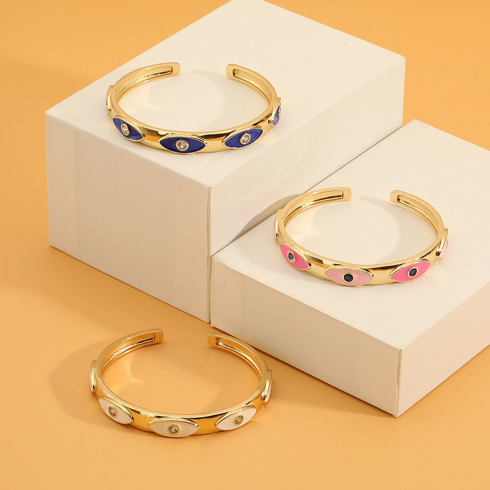 Wholesale Drip Oil Evil Eye Personality Bracelet