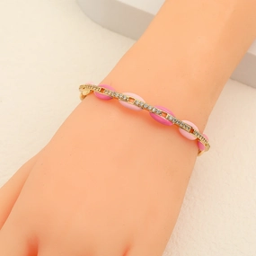 Wholesale Drip Oil Geometric Retro Jump Color Bracelet