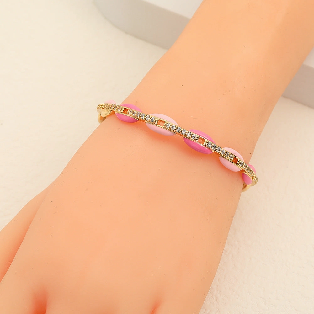 Wholesale Drip Oil Geometric Retro Jump Color Bracelet