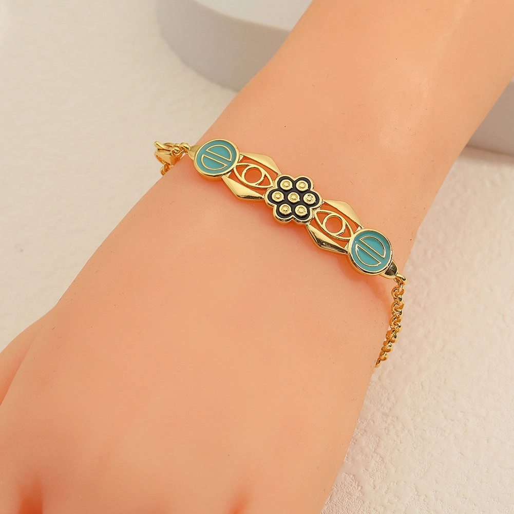 Wholesale Drip Oil Geometric Vintage Bracelet