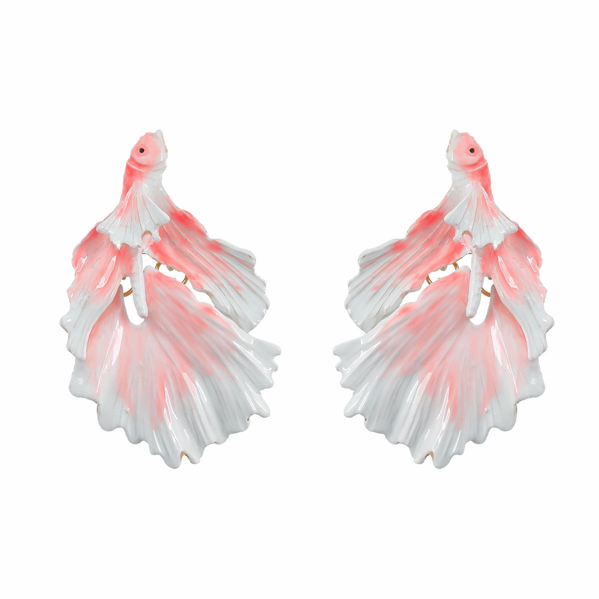Wholesale Drip Oil Goldfish Alloy Earrings
