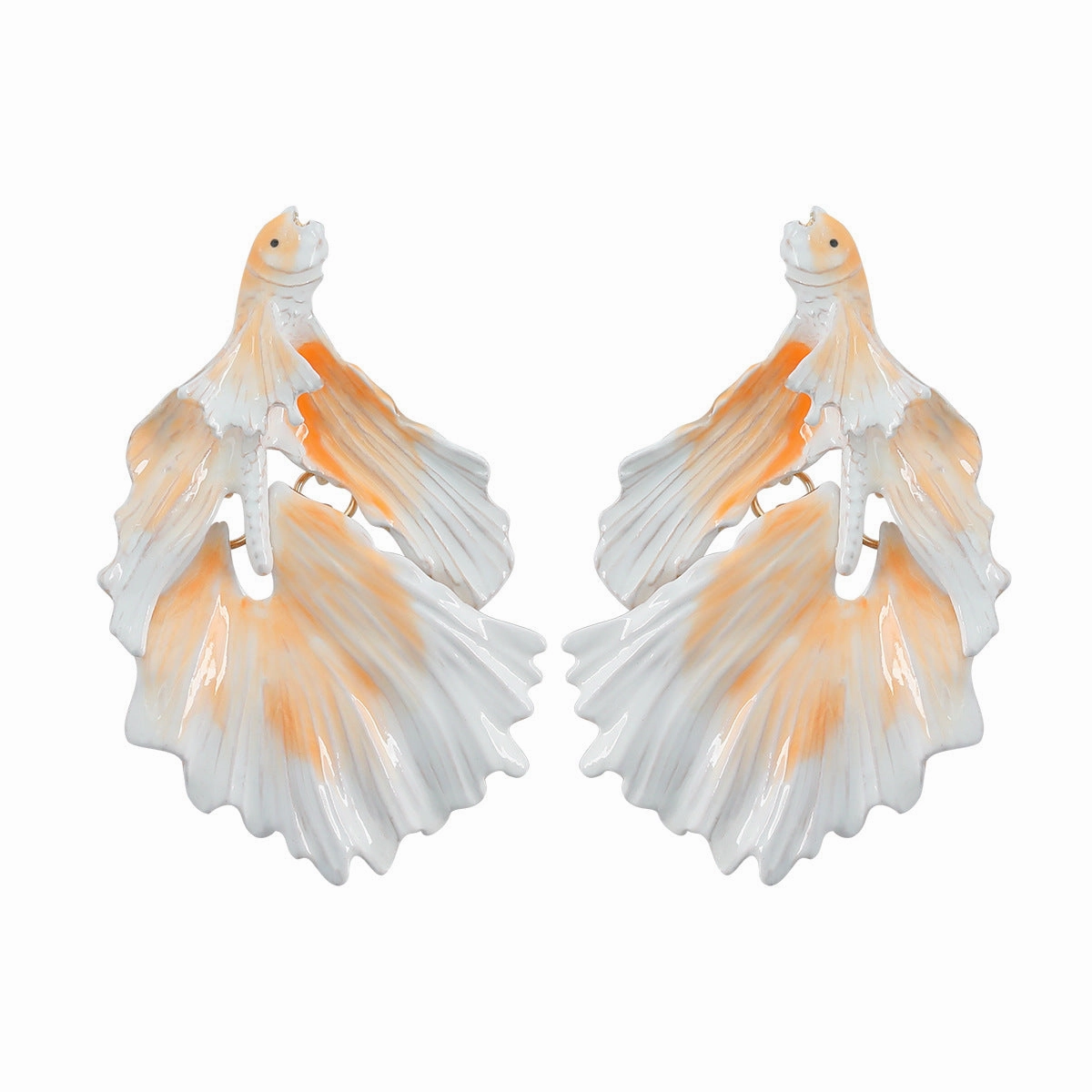 Wholesale Drip Oil Goldfish Alloy Earrings