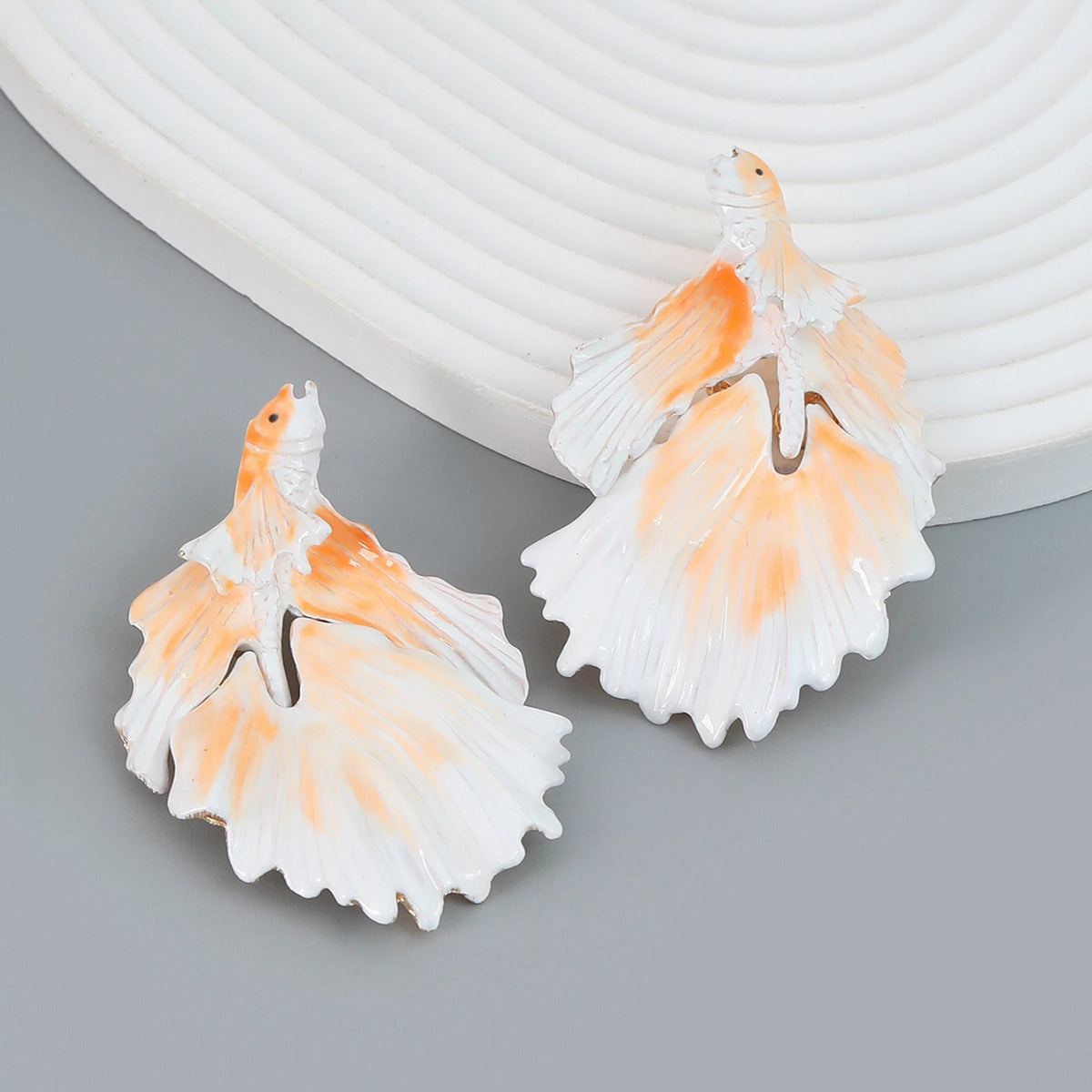 Wholesale Drip Oil Goldfish Alloy Earrings