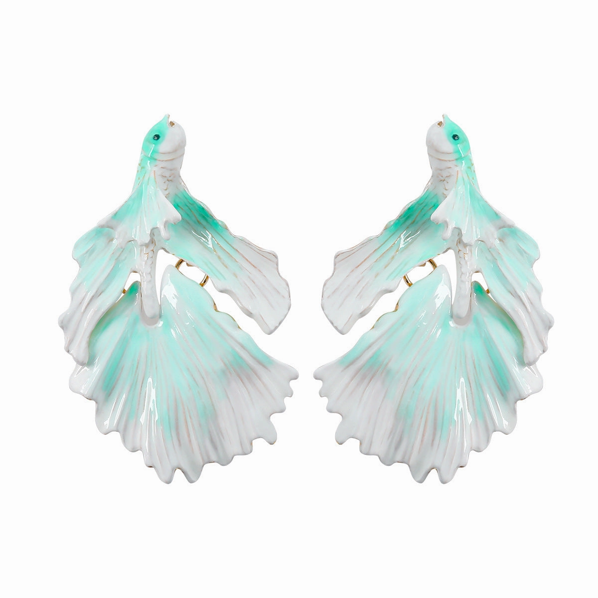 Wholesale Drip Oil Goldfish Alloy Earrings