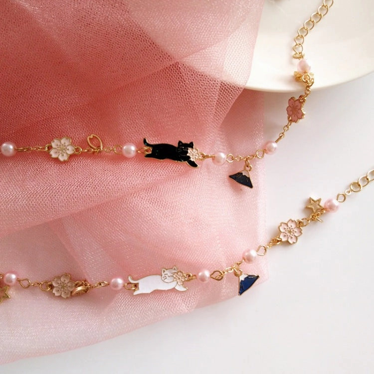 Wholesale Drip Oil Mount Fuji Flower Pearl Alloy Bracelet