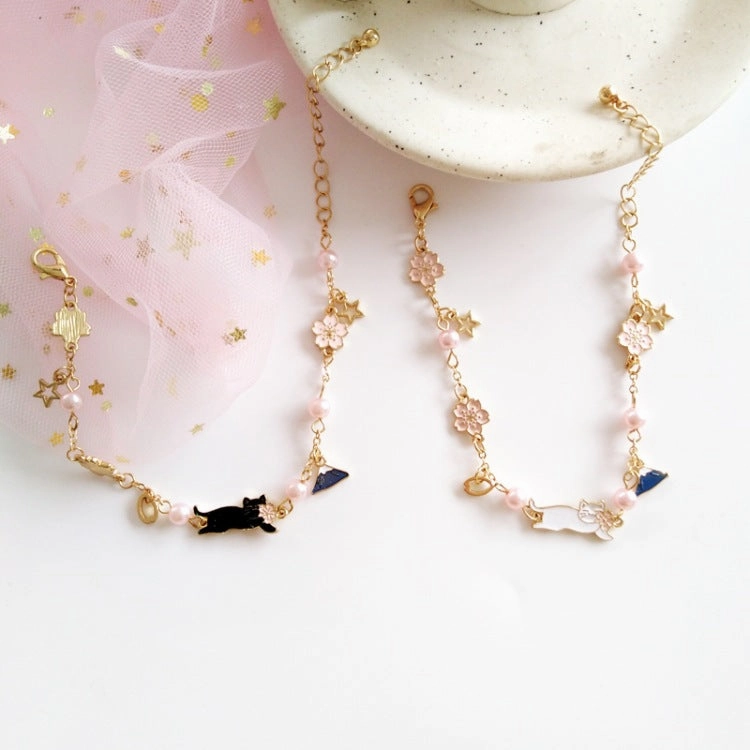 Wholesale Drip Oil Mount Fuji Flower Pearl Alloy Bracelet