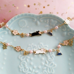 Wholesale Drip Oil Mount Fuji Flower Pearl Alloy Bracelet