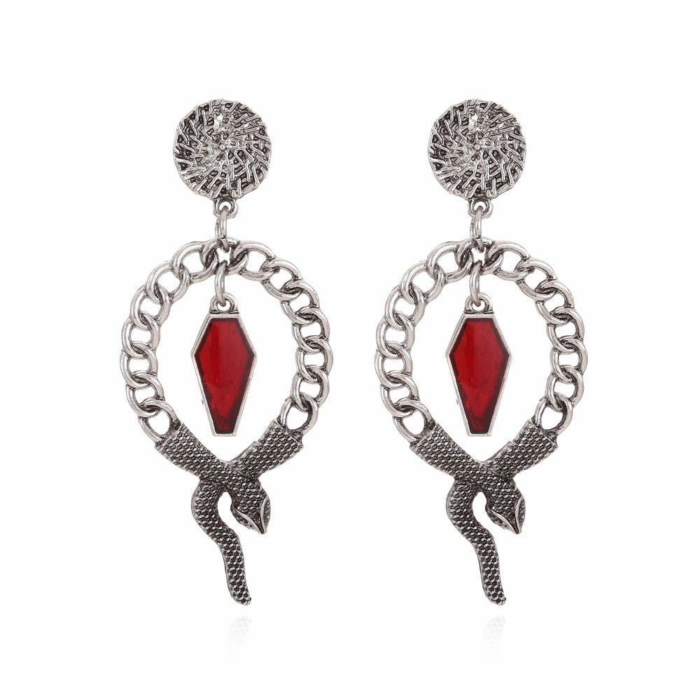 Wholesale Drip Oil Snake Alloy Earrings