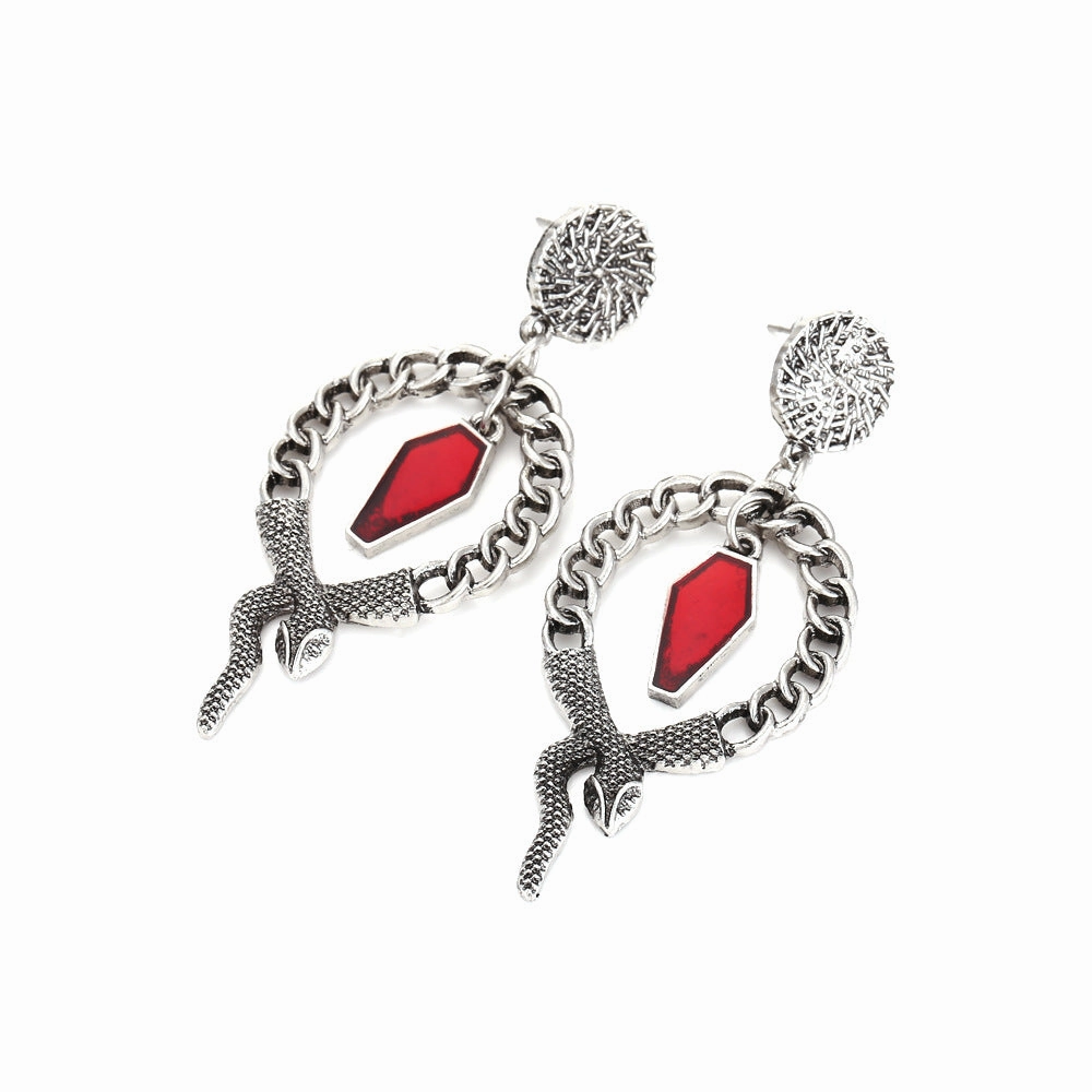 Wholesale Drip Oil Snake Alloy Earrings