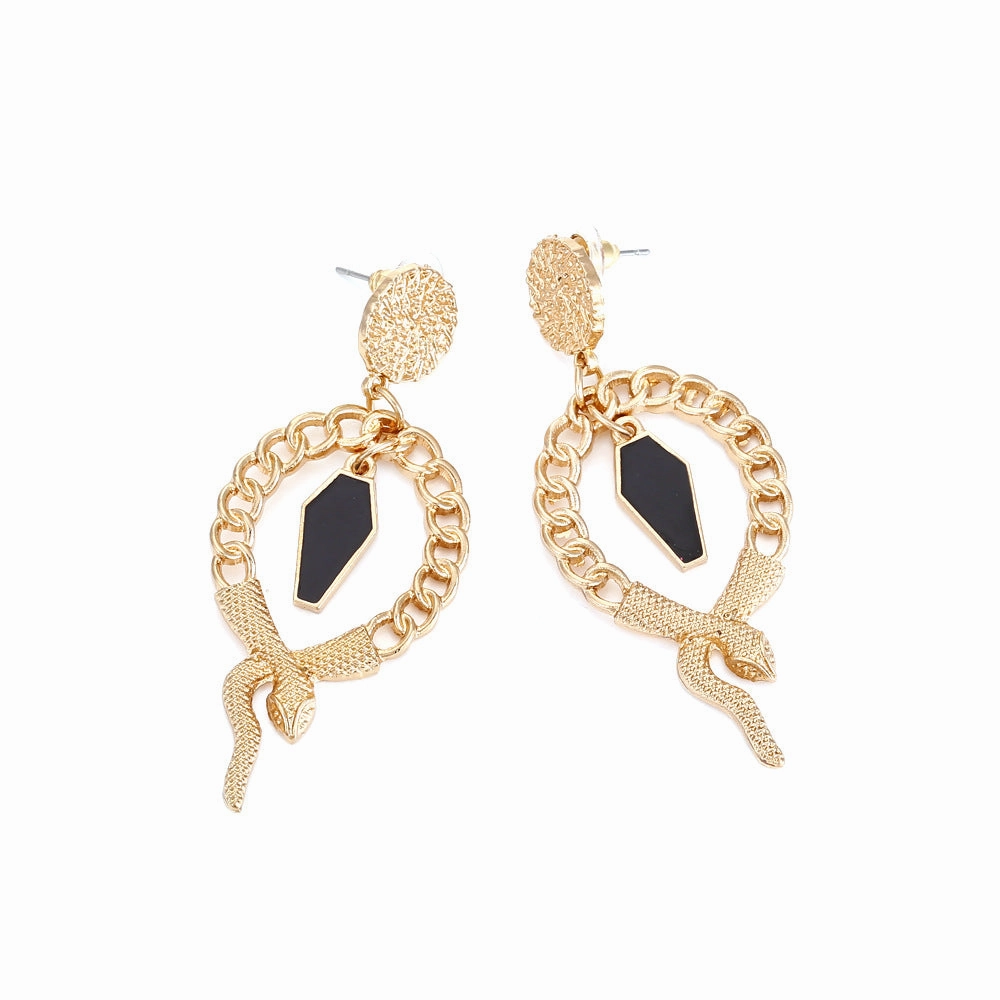 Wholesale Drip Oil Snake Alloy Earrings