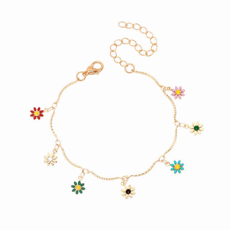 Wholesale Drip Oil Sunflower Copper Bracelet