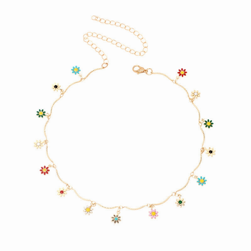 Wholesale Drip Oil Sunflower Copper Bracelet