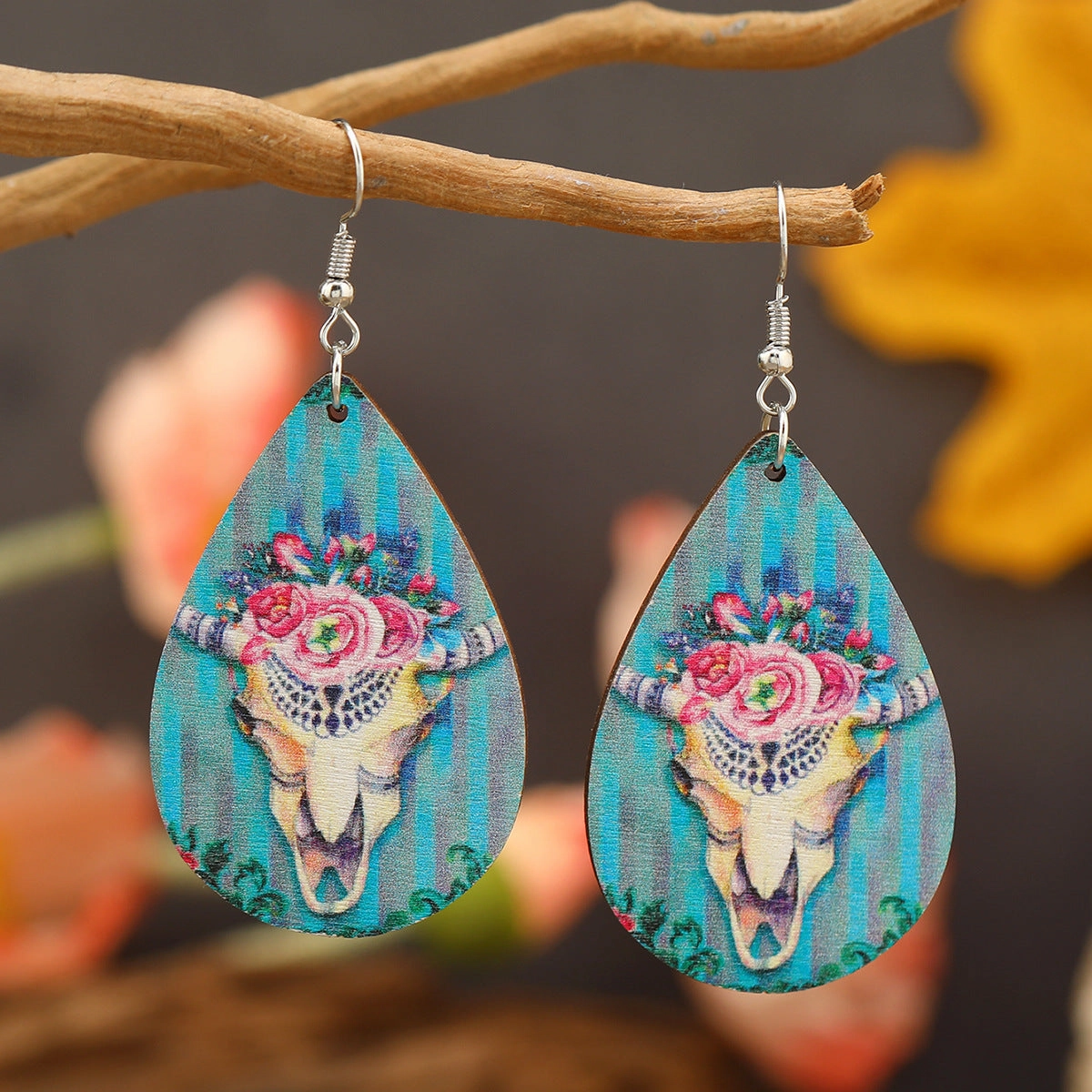 Wholesale Drop Long Western Style Wooden Earrings