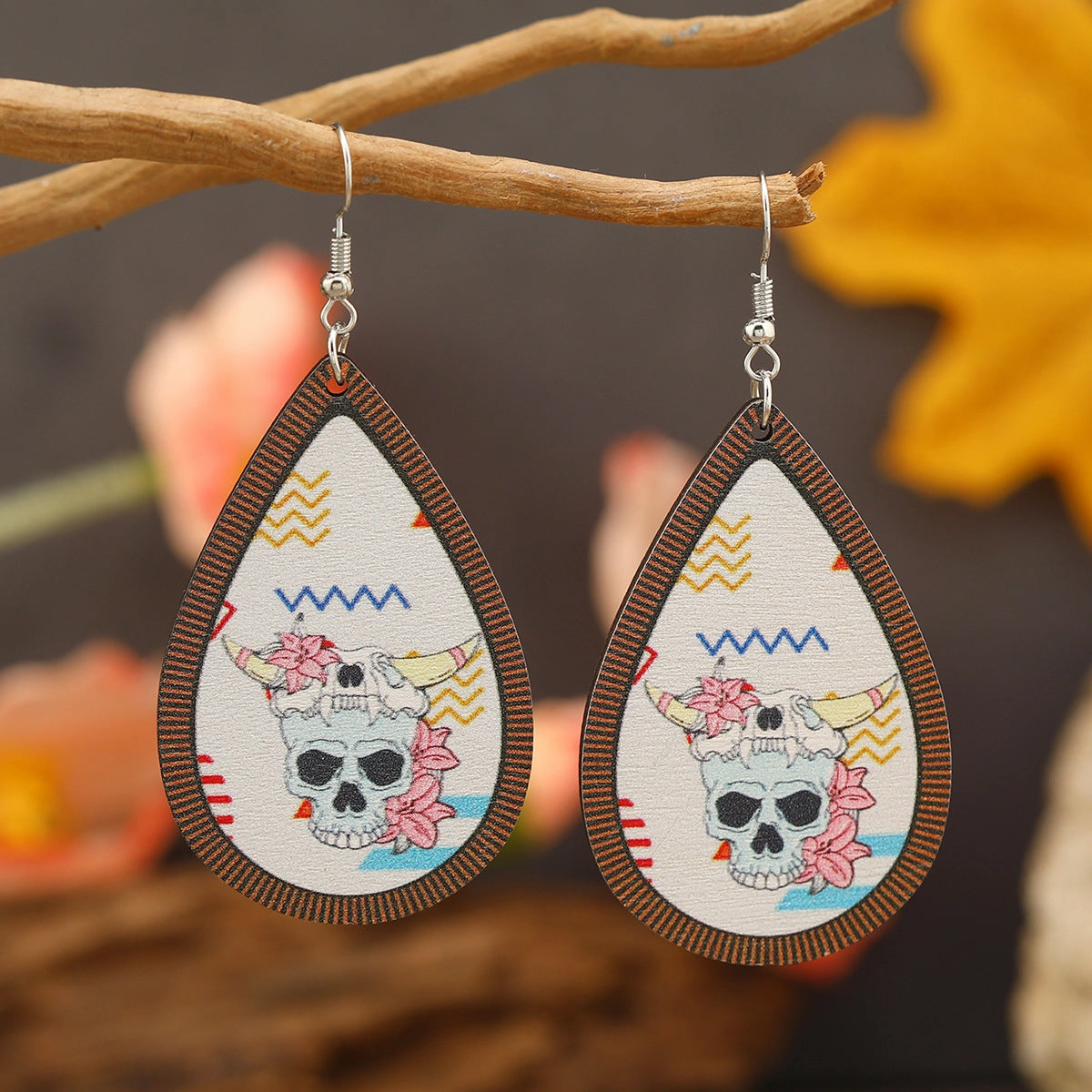 Wholesale Drop Long Western Style Wooden Earrings