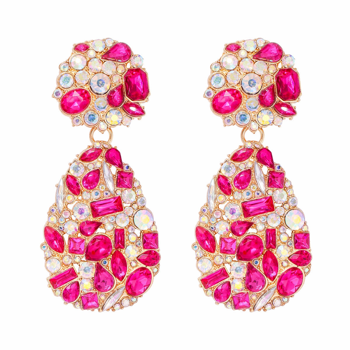 Wholesale Drop-shaped Alloy Diamond Stud Earrings