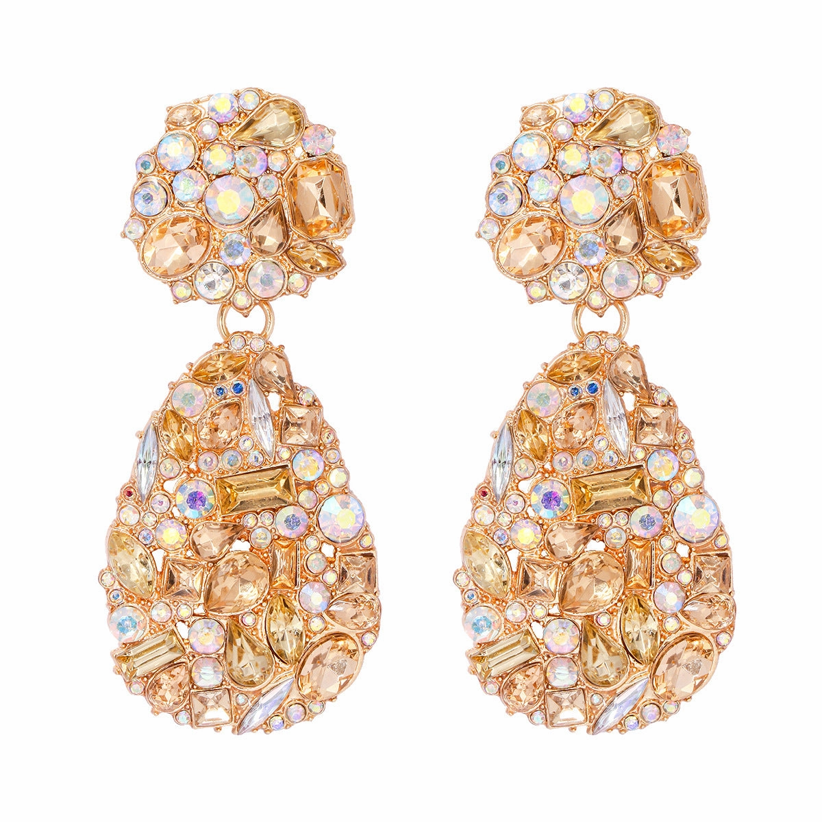 Wholesale Drop-shaped Alloy Diamond Stud Earrings