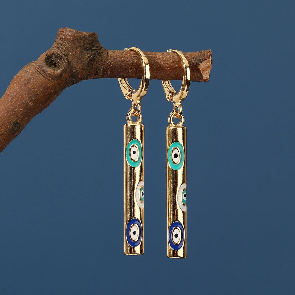 Wholesale Drops Oil Evil Eye Earrings