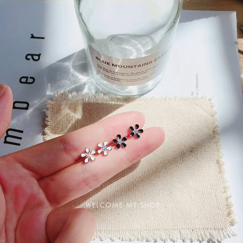 Wholesale Drops Oil Zircon Flowers 925 Sterling Silver Earrings