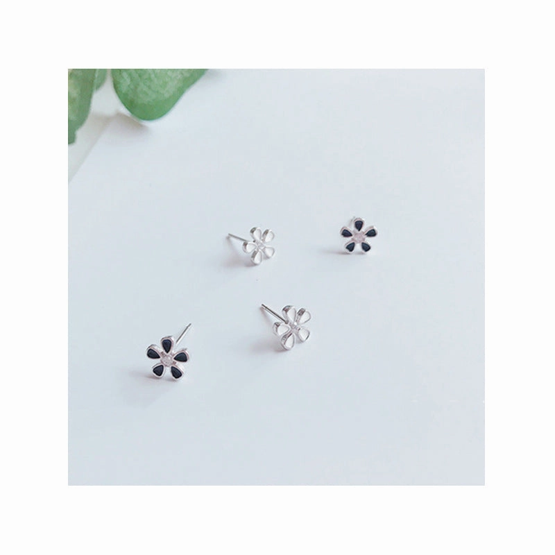 Wholesale Drops Oil Zircon Flowers 925 Sterling Silver Earrings