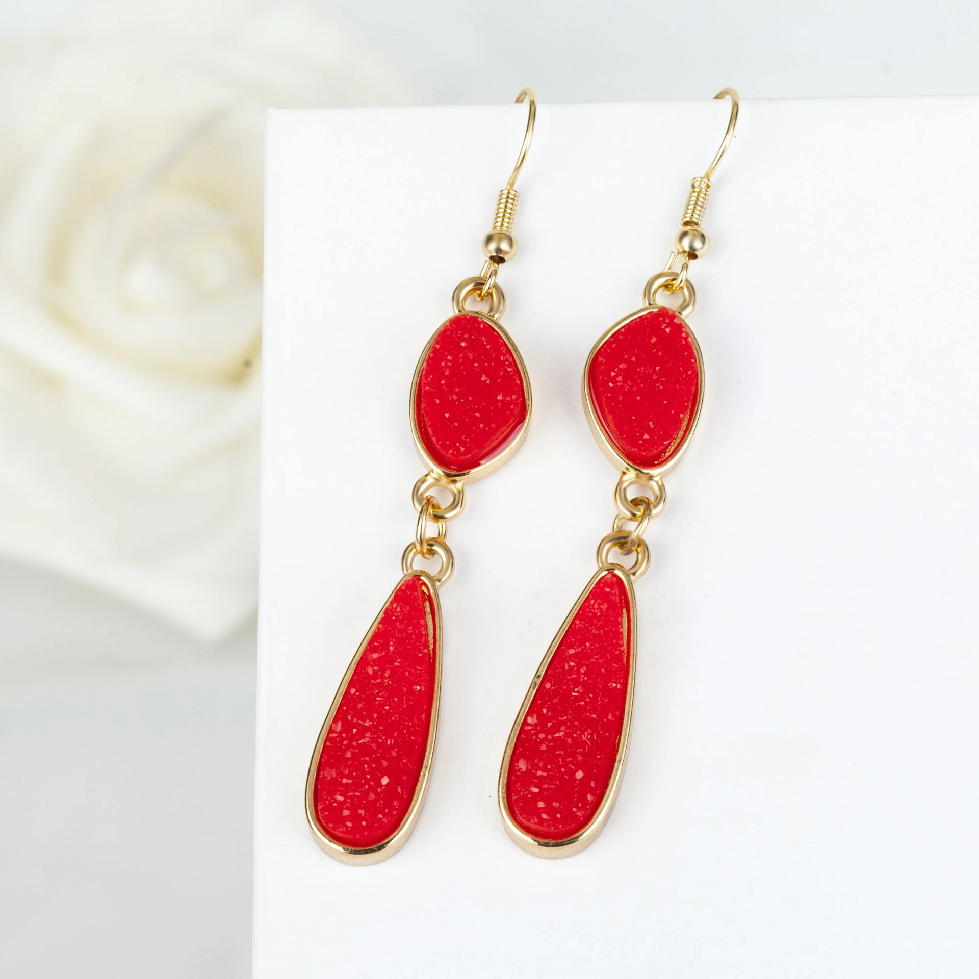 Wholesale Drops Resin Teeth Alloy Earrings