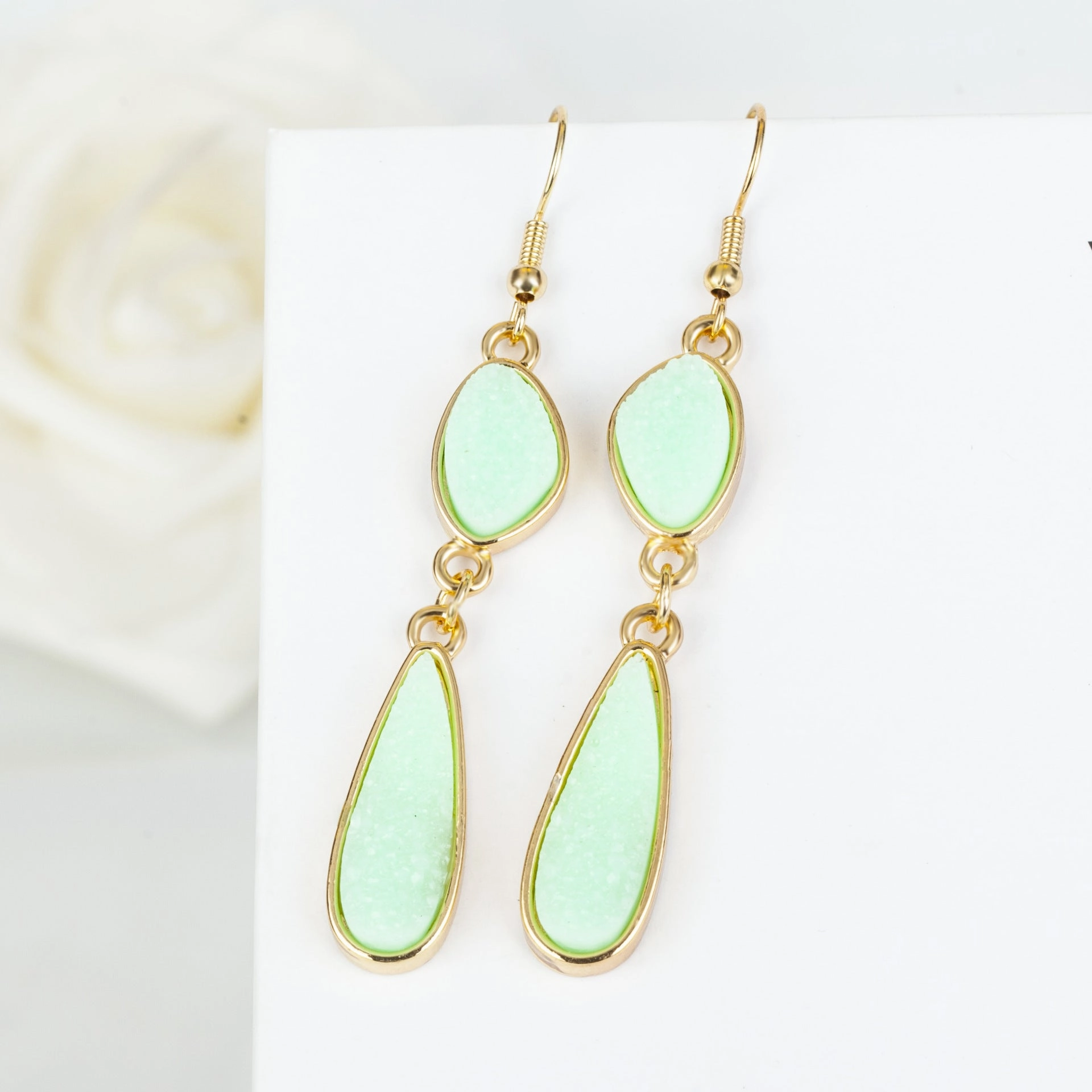 Wholesale Drops Resin Teeth Alloy Earrings