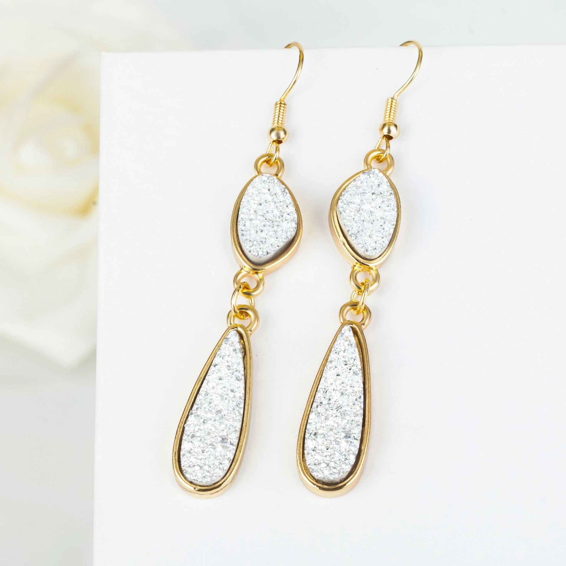 Wholesale Drops Resin Teeth Alloy Earrings