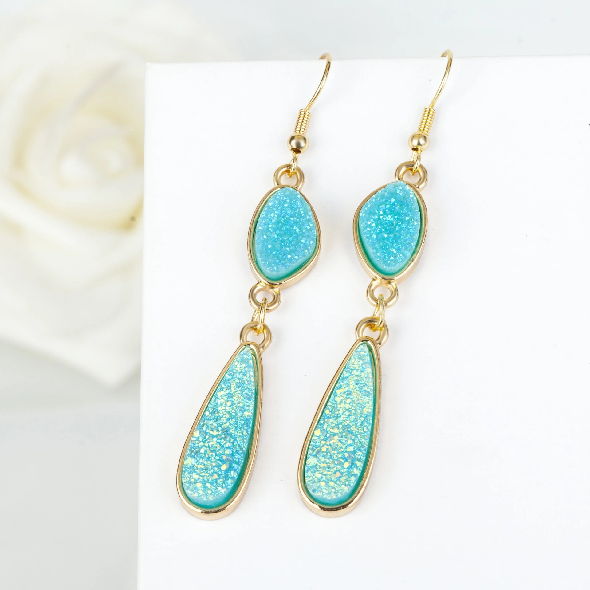 Wholesale Drops Resin Teeth Alloy Earrings