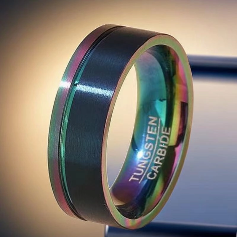 Wholesale Dual Color Titanium Steel Men's Rings