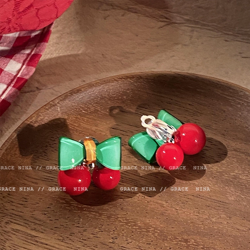 Wholesale Early Summer Cherry Alloy/Silver Plated/Gold Plated Earrings