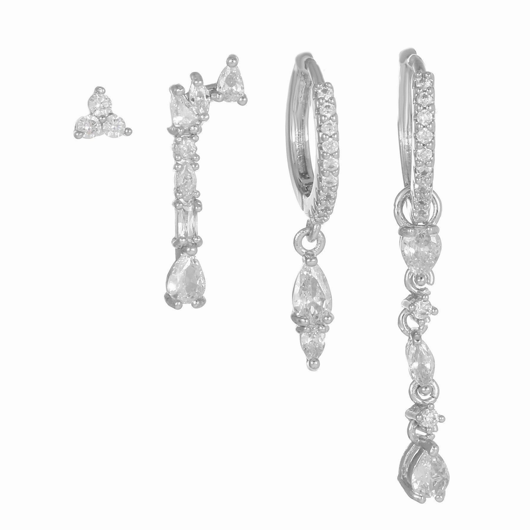 Wholesale Earring Set Geometric Zirconia Earrings Copper