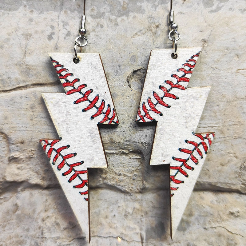 Wholesale Earrings 2 Pairs Wooden Iron Hook Sport Style OLY-ES-HY001