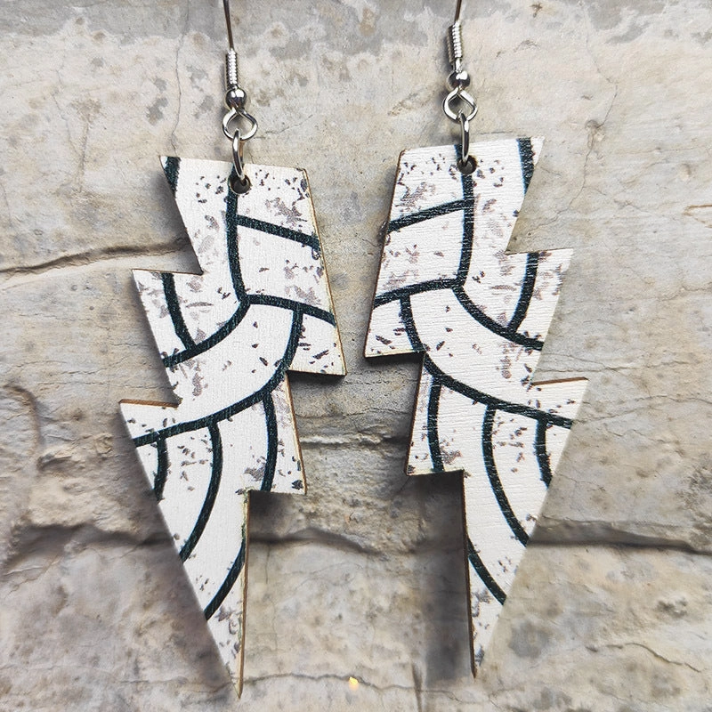 Wholesale Earrings 2 Pairs Wooden Iron Hook Sport Style OLY-ES-HY001