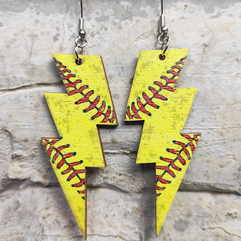 Wholesale Earrings 2 Pairs Wooden Iron Hook Sport Style OLY-ES-HY001