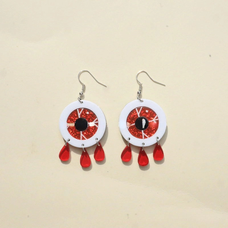 Wholesale Earrings Acrylic Halloween Horror Eyes Red Water Drops