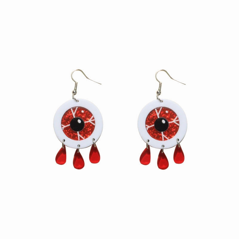 Wholesale Earrings Acrylic Halloween Horror Eyes Red Water Drops