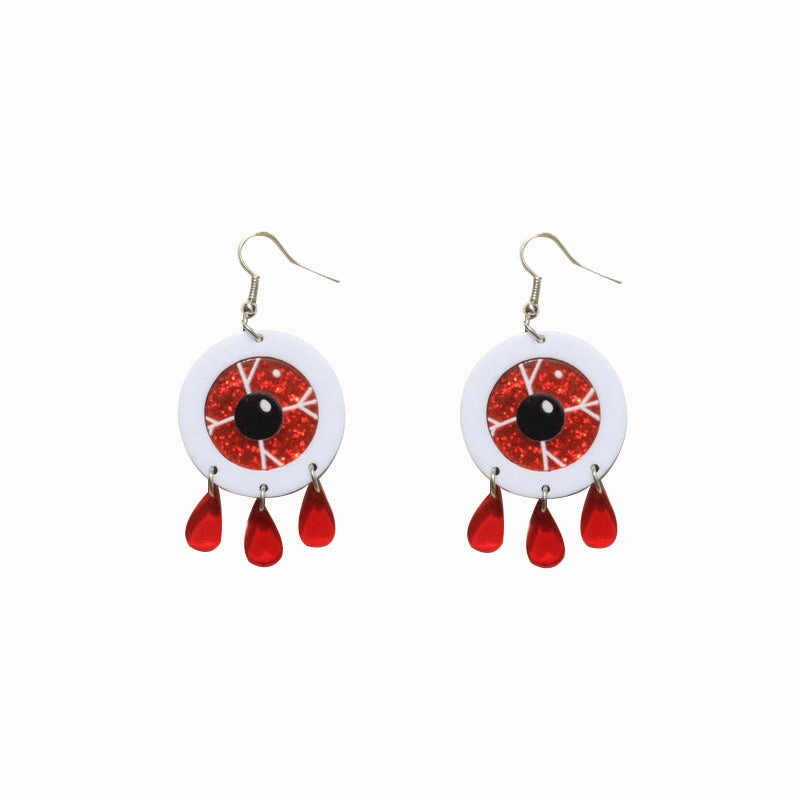 Wholesale Earrings Acrylic Halloween Horror Eyes Red Water Drops